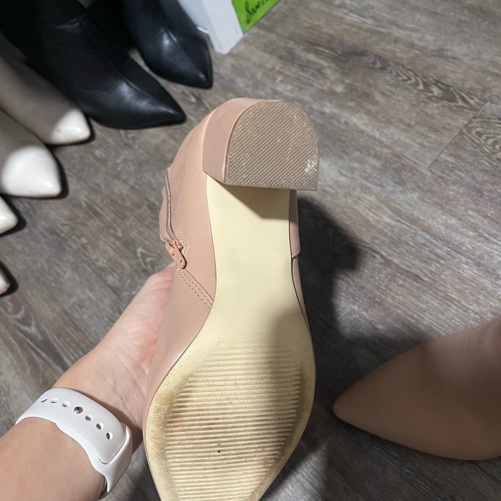 JustFab Nude Heeled Boots - Picture 5 of 5